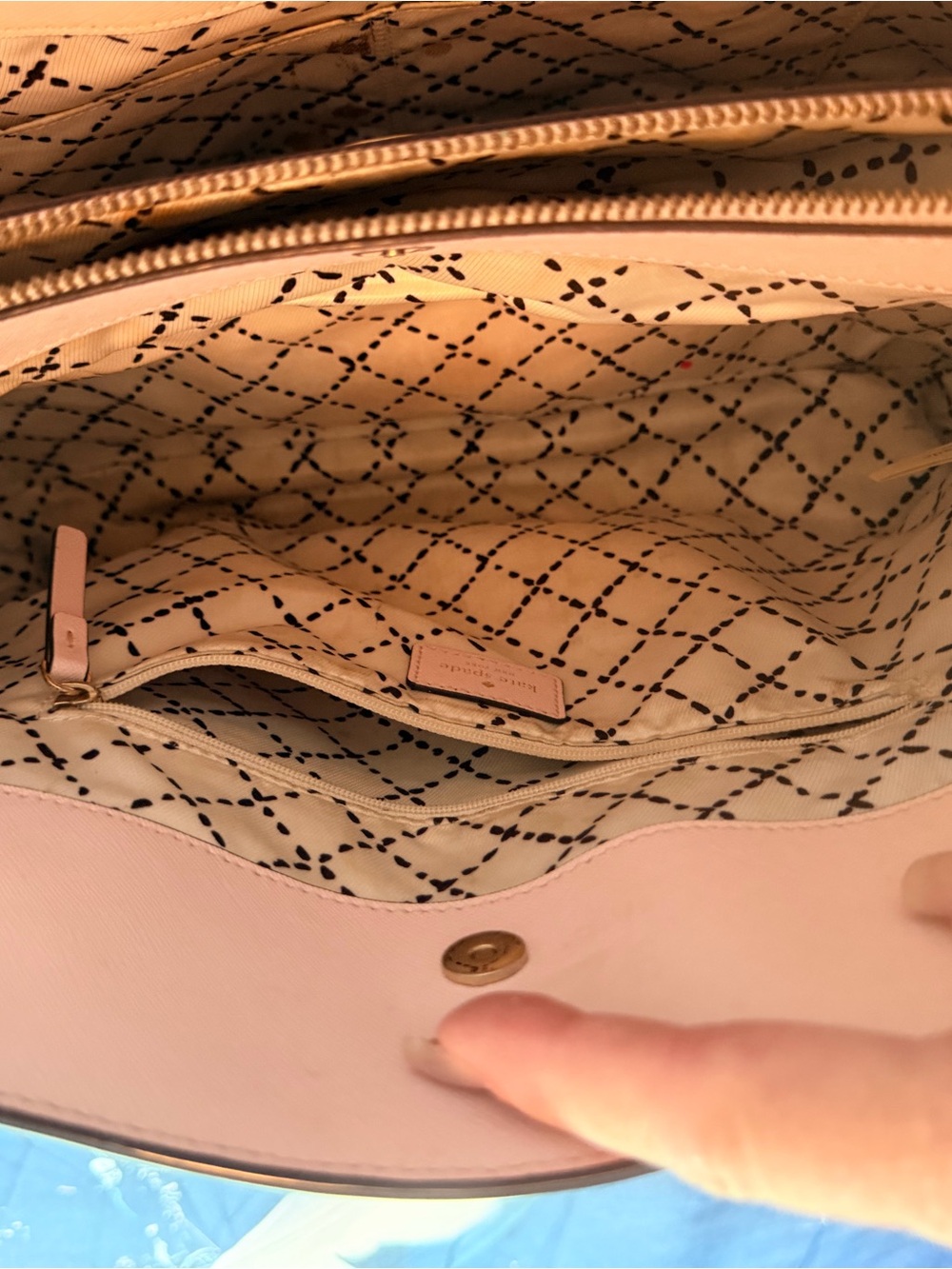 kate spade Blush Pink Tote with Gold Plaque and wallet - Picture 3 of 12